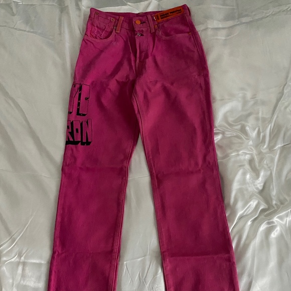 Pink Levi jeans